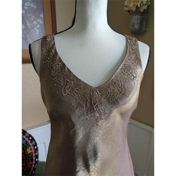 Davids bridal gold incandescent beaded midi - Picture 2 of 6